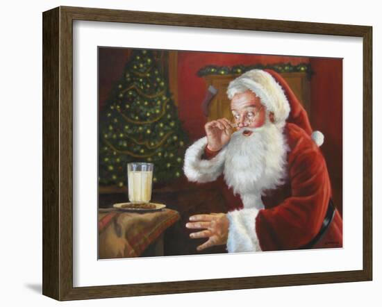 Santa Milk and Cookies-David Lindsley-Framed Giclee Print