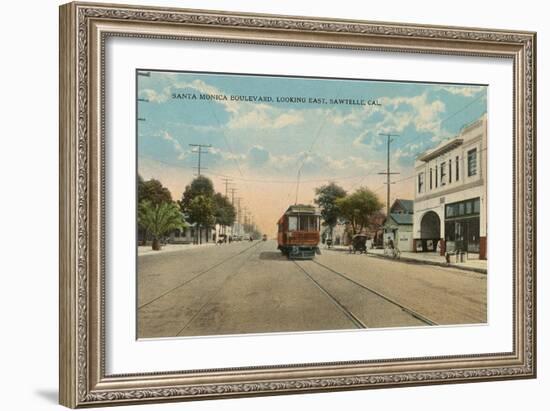Santa Monica Boulevard, Sawtelle, Los Angeles, California-null-Framed Art Print