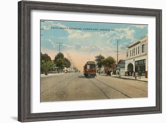 Santa Monica Boulevard, Sawtelle, Los Angeles, California-null-Framed Art Print