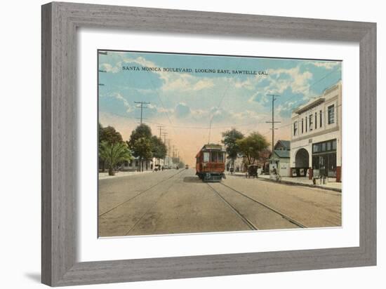 Santa Monica Boulevard, Sawtelle, Los Angeles, California-null-Framed Art Print