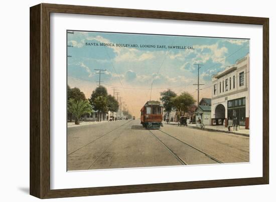 Santa Monica Boulevard, Sawtelle, Los Angeles, California-null-Framed Art Print