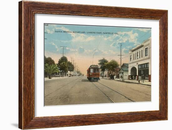 Santa Monica Boulevard, Sawtelle, Los Angeles, California-null-Framed Art Print