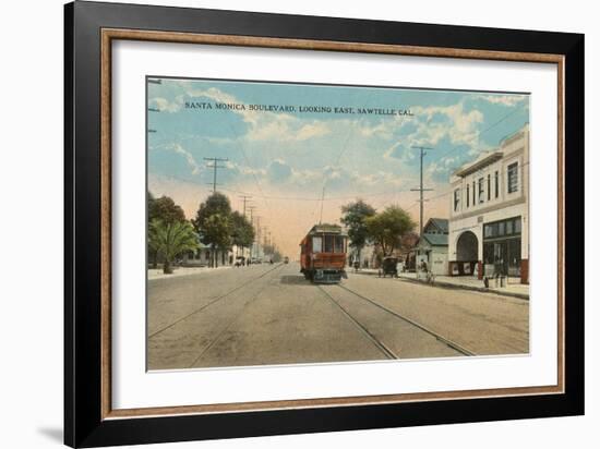 Santa Monica Boulevard, Sawtelle, Los Angeles, California-null-Framed Art Print