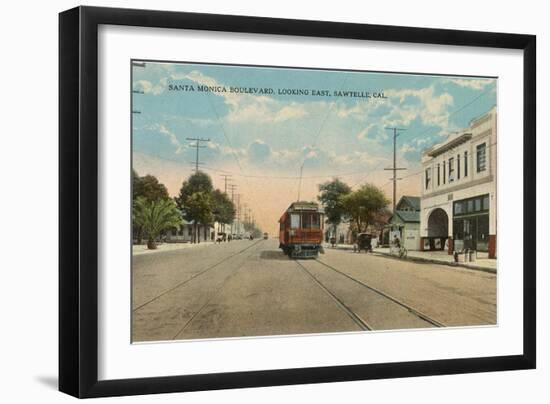 Santa Monica Boulevard, Sawtelle, Los Angeles, California-null-Framed Art Print