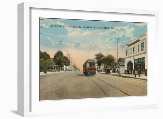 Santa Monica Boulevard, Sawtelle, Los Angeles, California-null-Framed Art Print