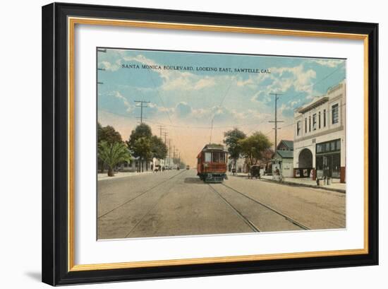 Santa Monica Boulevard, Sawtelle, Los Angeles, California-null-Framed Art Print