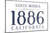 Santa Monica, California - Established Date (Blue)-Lantern Press-Mounted Art Print