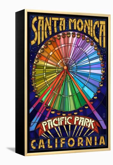 Santa Monica, California - Ferris Wheel-Lantern Press-Framed Stretched Canvas