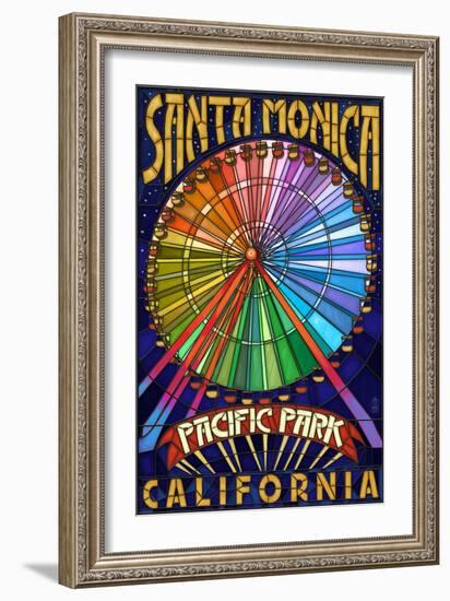 Santa Monica, California - Ferris Wheel-Lantern Press-Framed Art Print