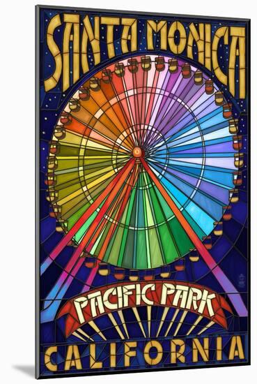 Santa Monica, California - Ferris Wheel-Lantern Press-Mounted Art Print