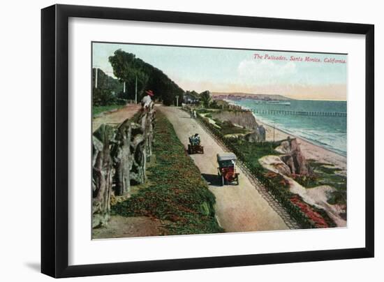 Santa Monica, California - View of the Palisades-Lantern Press-Framed Art Print