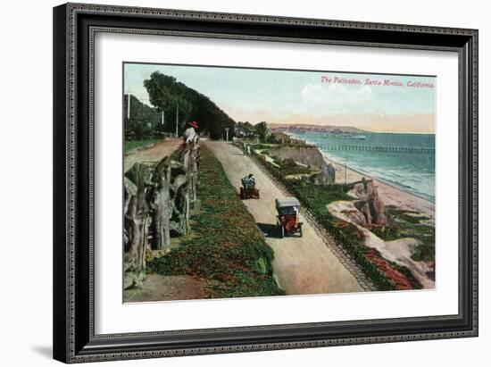 Santa Monica, California - View of the Palisades-Lantern Press-Framed Art Print