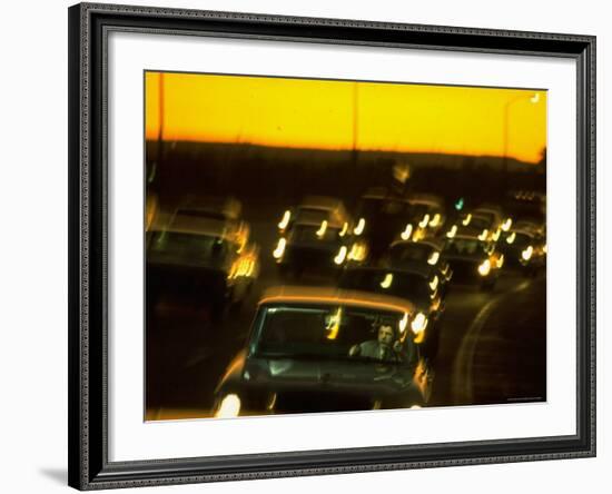 Santa Monica Freeway Traffic at Dusk-Ralph Crane-Framed Photographic Print