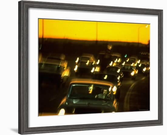 Santa Monica Freeway Traffic at Dusk-Ralph Crane-Framed Photographic Print