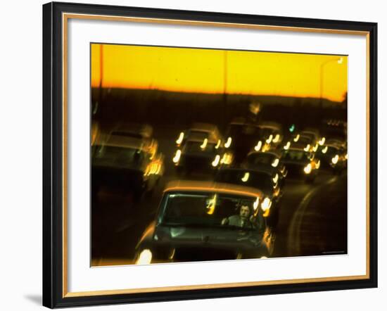 Santa Monica Freeway Traffic at Dusk-Ralph Crane-Framed Photographic Print