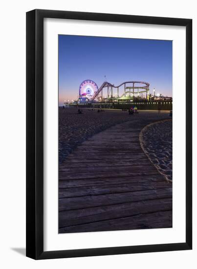 Santa Monica, Los Angeles, California, USA: The Santa Monica Pier After Sunset-Axel Brunst-Framed Photographic Print