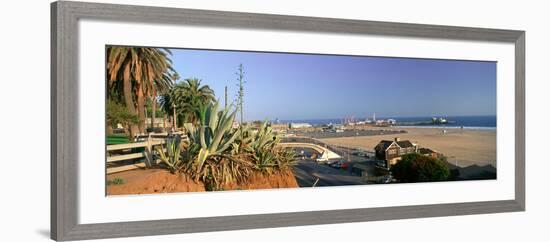 Santa Monica, Overlooking the Beach and Santa Monica Pier, California-null-Framed Photographic Print