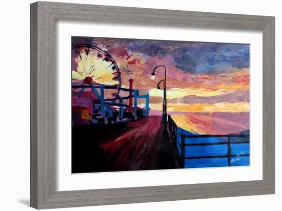 Santa Monica Pier At Dawn-Markus Bleichner-Framed Art Print