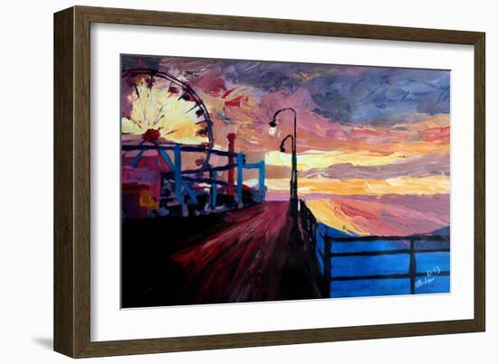 Santa Monica Pier At Dawn-Markus Bleichner-Framed Art Print