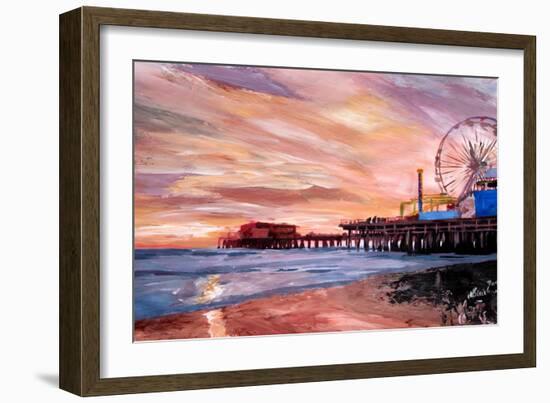 Santa Monica Pier at Sunset-Markus Bleichner-Framed Art Print