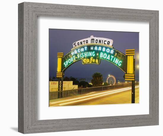 Santa Monica Pier Sign Santa Monica CA-null-Framed Photographic Print