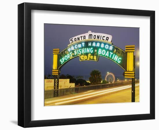 Santa Monica Pier Sign Santa Monica CA-null-Framed Photographic Print