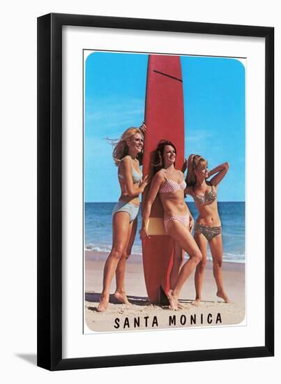 Santa Monica Surfer Girls-null-Framed Art Print