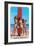 Santa Monica Surfer Girls-null-Framed Art Print