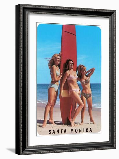 Santa Monica Surfer Girls-null-Framed Art Print