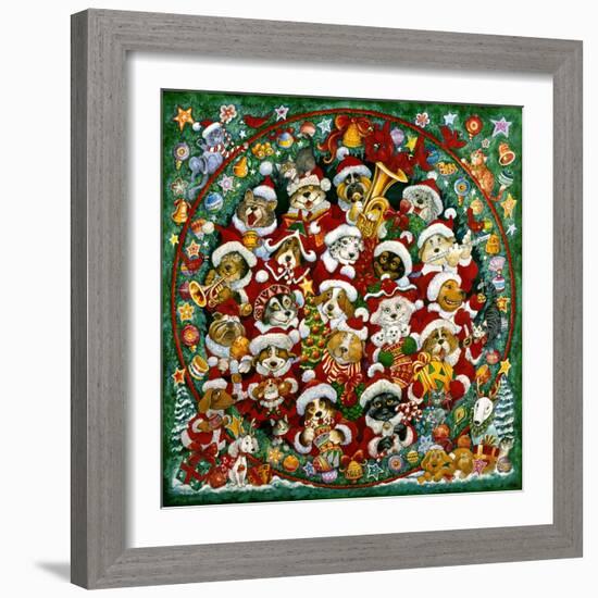 Santa Paws Christmas-Bill Bell-Framed Giclee Print