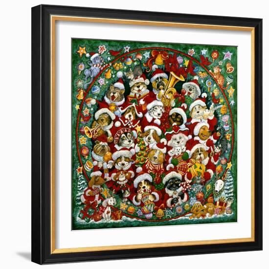 Santa Paws Christmas-Bill Bell-Framed Giclee Print