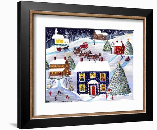 Santa Reindeer Christmas Eve Cheryl Bartley-Cheryl Bartley-Framed Giclee Print