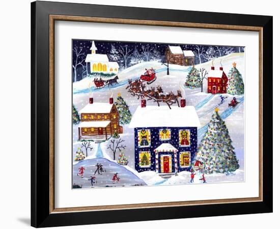 Santa Reindeer Christmas Eve Cheryl Bartley-Cheryl Bartley-Framed Giclee Print