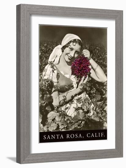 Santa Rosa, California, Woman with Grapes-null-Framed Art Print