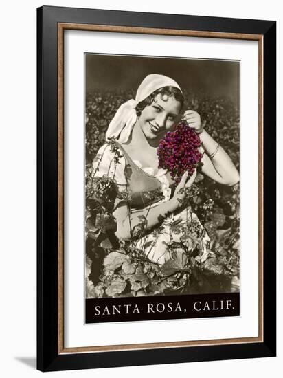 Santa Rosa, California, Woman with Grapes-null-Framed Art Print