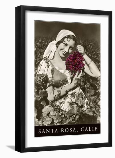 Santa Rosa, California, Woman with Grapes-null-Framed Art Print