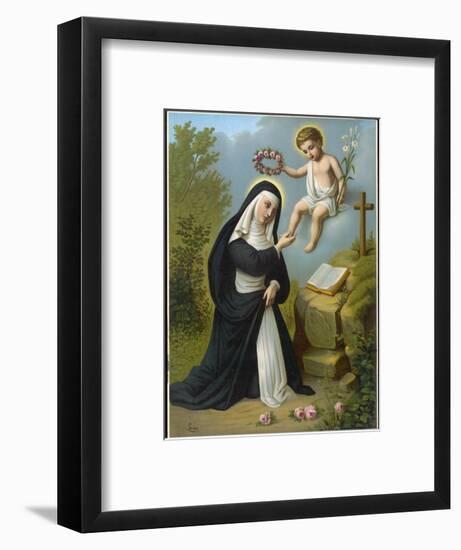 Santa Rosa di Lima Displays a Luminous Glow, a Phenomenon Reported of Many Religious Figures-null-Framed Art Print