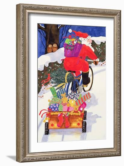 Santa's Bike-Linda Benton-Framed Giclee Print