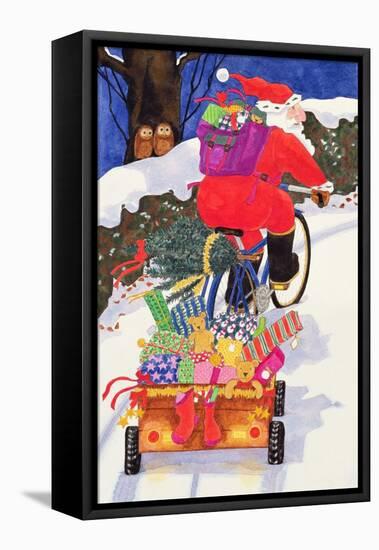 Santa's Bike-Linda Benton-Framed Premier Image Canvas