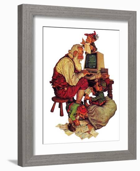 "Santa's Computer," December 1, 1982-Scott Gustafson-Framed Giclee Print