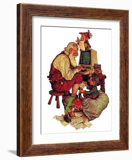 "Santa's Computer," December 1, 1982-Scott Gustafson-Framed Giclee Print