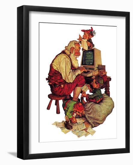 "Santa's Computer," December 1, 1982-Scott Gustafson-Framed Giclee Print