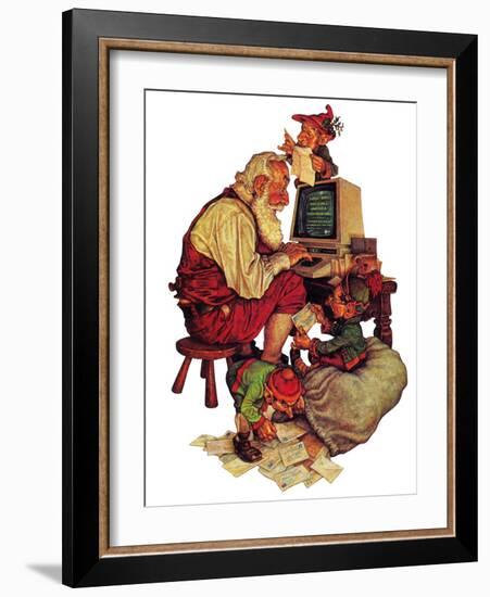 "Santa's Computer," December 1, 1982-Scott Gustafson-Framed Giclee Print