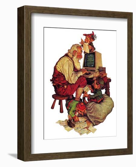 "Santa's Computer," December 1, 1982-Scott Gustafson-Framed Giclee Print