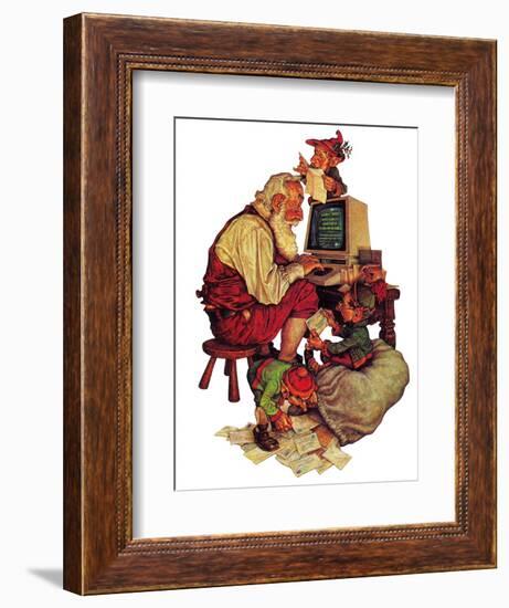 "Santa's Computer," December 1, 1982-Scott Gustafson-Framed Giclee Print