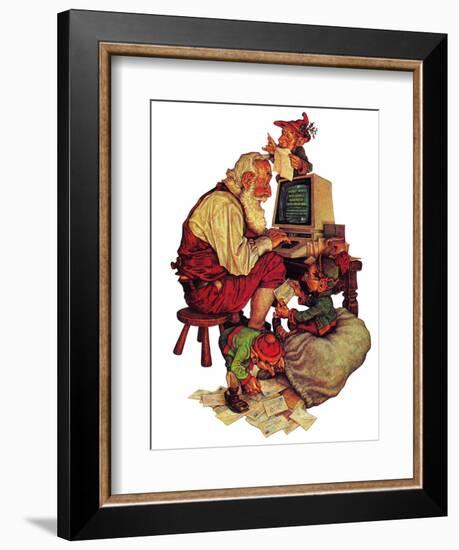 "Santa's Computer," December 1, 1982-Scott Gustafson-Framed Giclee Print