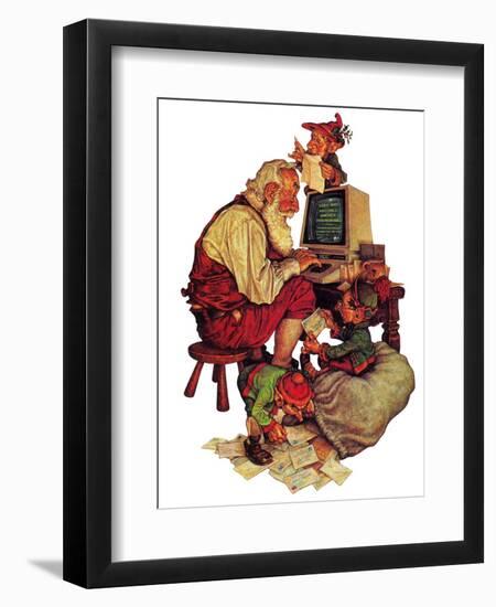 "Santa's Computer," December 1, 1982-Scott Gustafson-Framed Giclee Print