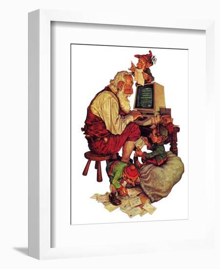 "Santa's Computer," December 1, 1982-Scott Gustafson-Framed Giclee Print