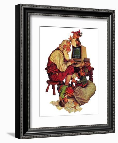 "Santa's Computer," December 1, 1982-Scott Gustafson-Framed Giclee Print