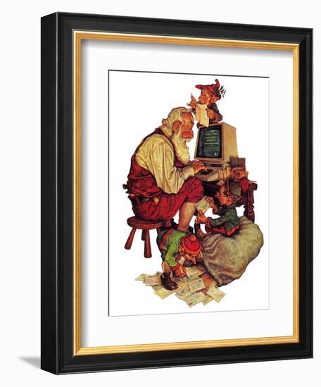 "Santa's Computer," December 1, 1982-Scott Gustafson-Framed Giclee Print